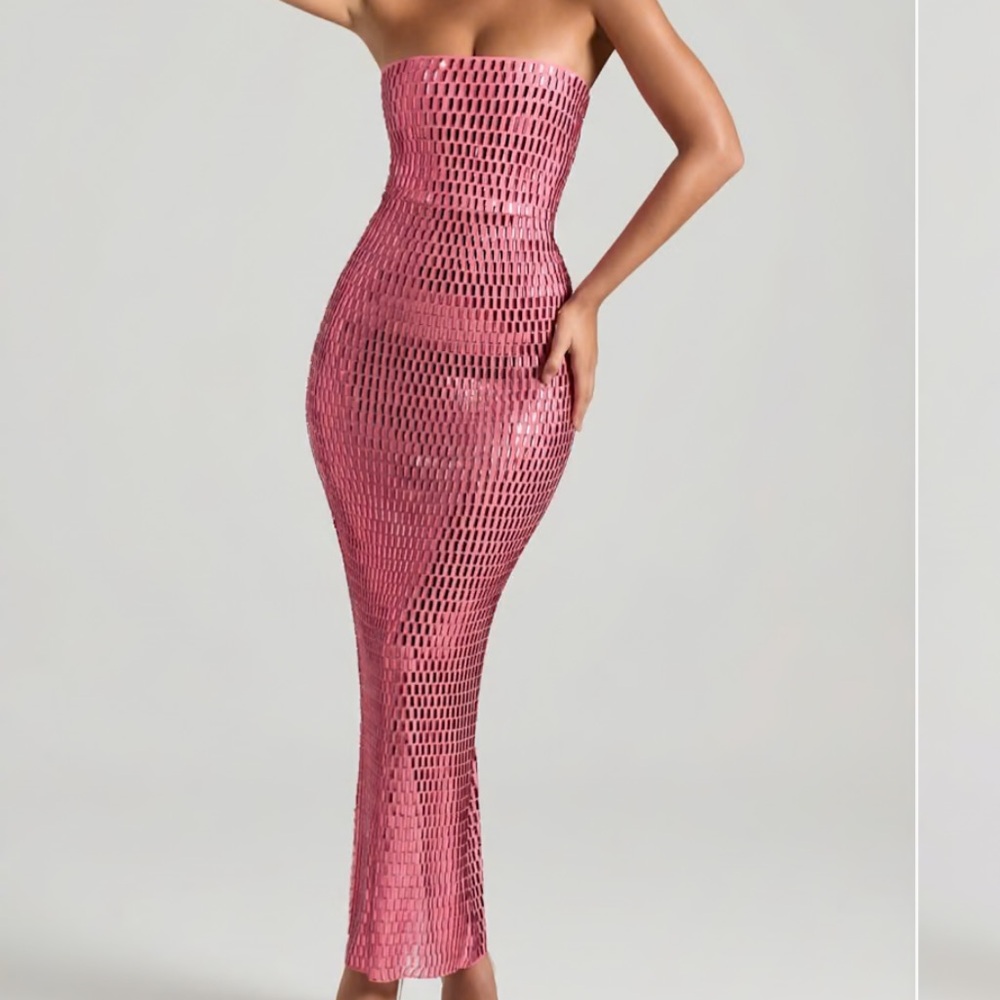 Oh Polly Amaya Dress in Watermelon Pink - Picture 4 of 8